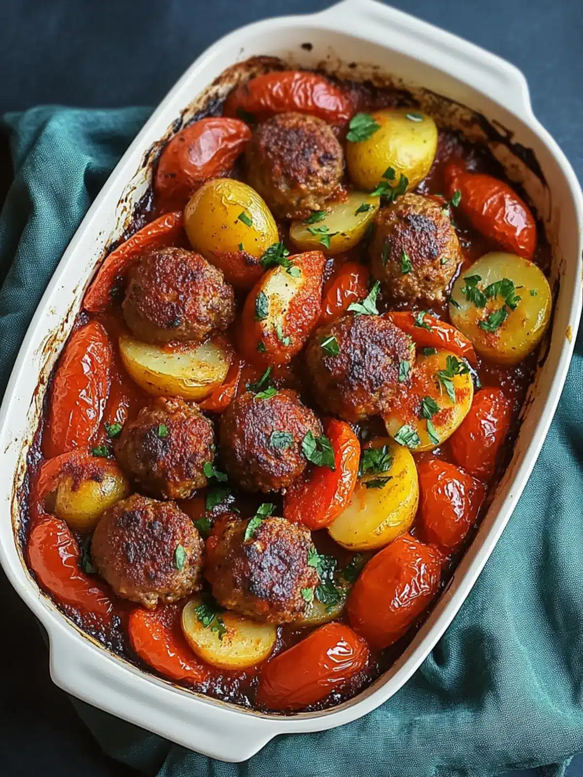 Turkish Izmir-Style Baked Meatballs with Potatoes and Tomatoes Bliss 5 Turkish Izmir-Style Baked Meatballs with Potatoes and Tomatoes