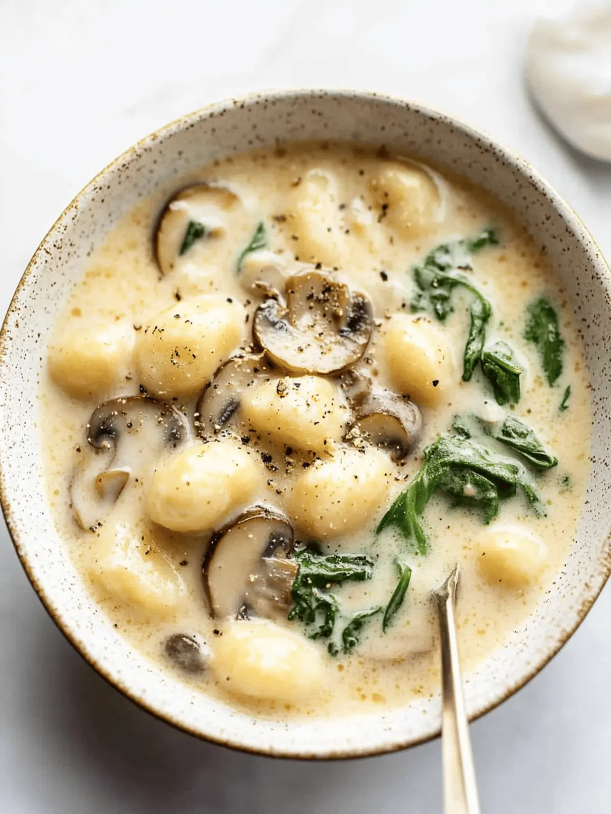 Creamy Parmesan Mushroom and Spinach Gnocchi Soup Delight 4 Creamy Parmesan, Mushroom, and Spinach Gnocchi Soup