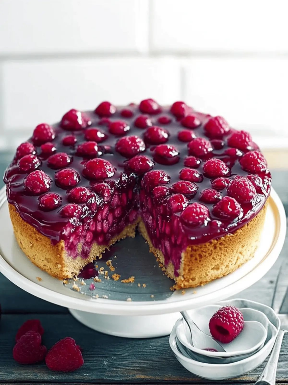 Raspberry And Almond Upside Down Cake