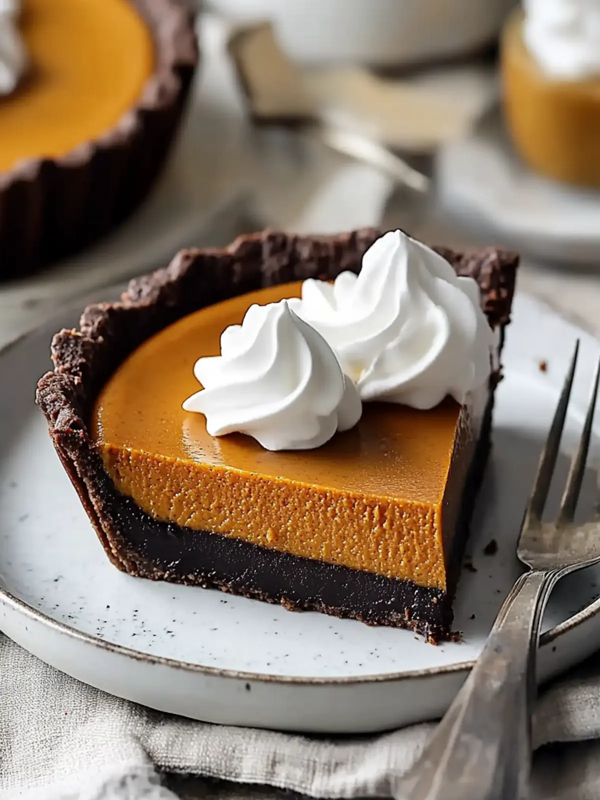 Amazing Dark Chocolate Pumpkin Tart