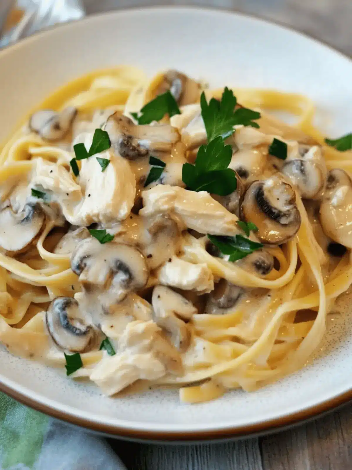 Chicken Mushroom Fettuccine