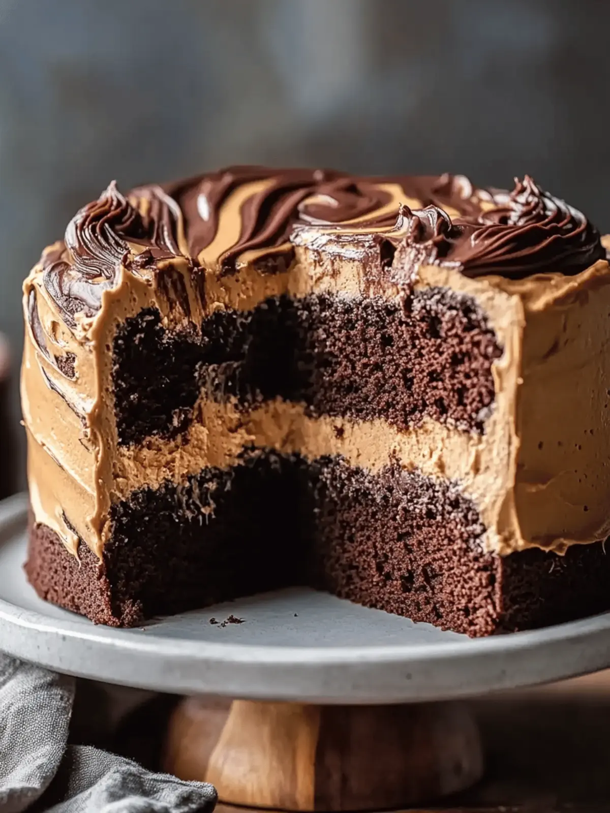 Peanut Butter Swirl Chocolate Cake