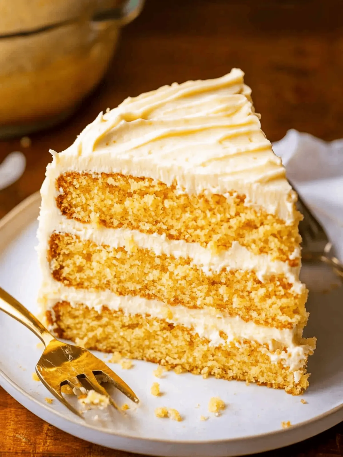 Cornbread Cake with Whipped Honey Buttercream Frosting