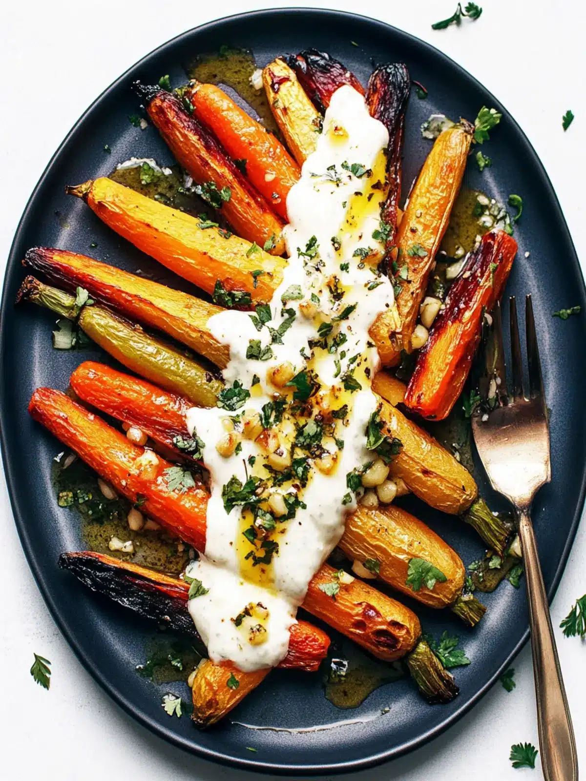 Delicious Roasted Carrots with Honey and Garlic Yogurt Sauce 4 Roasted Carrots with Honey and Garlic Yogurt Sauce
