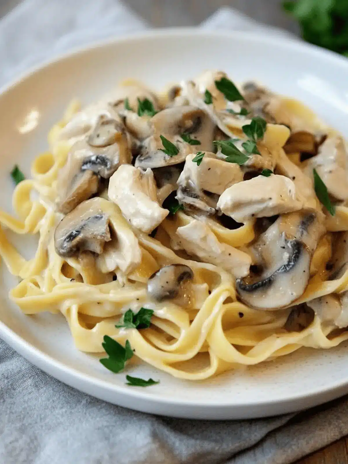 Chicken Mushroom Fettuccine