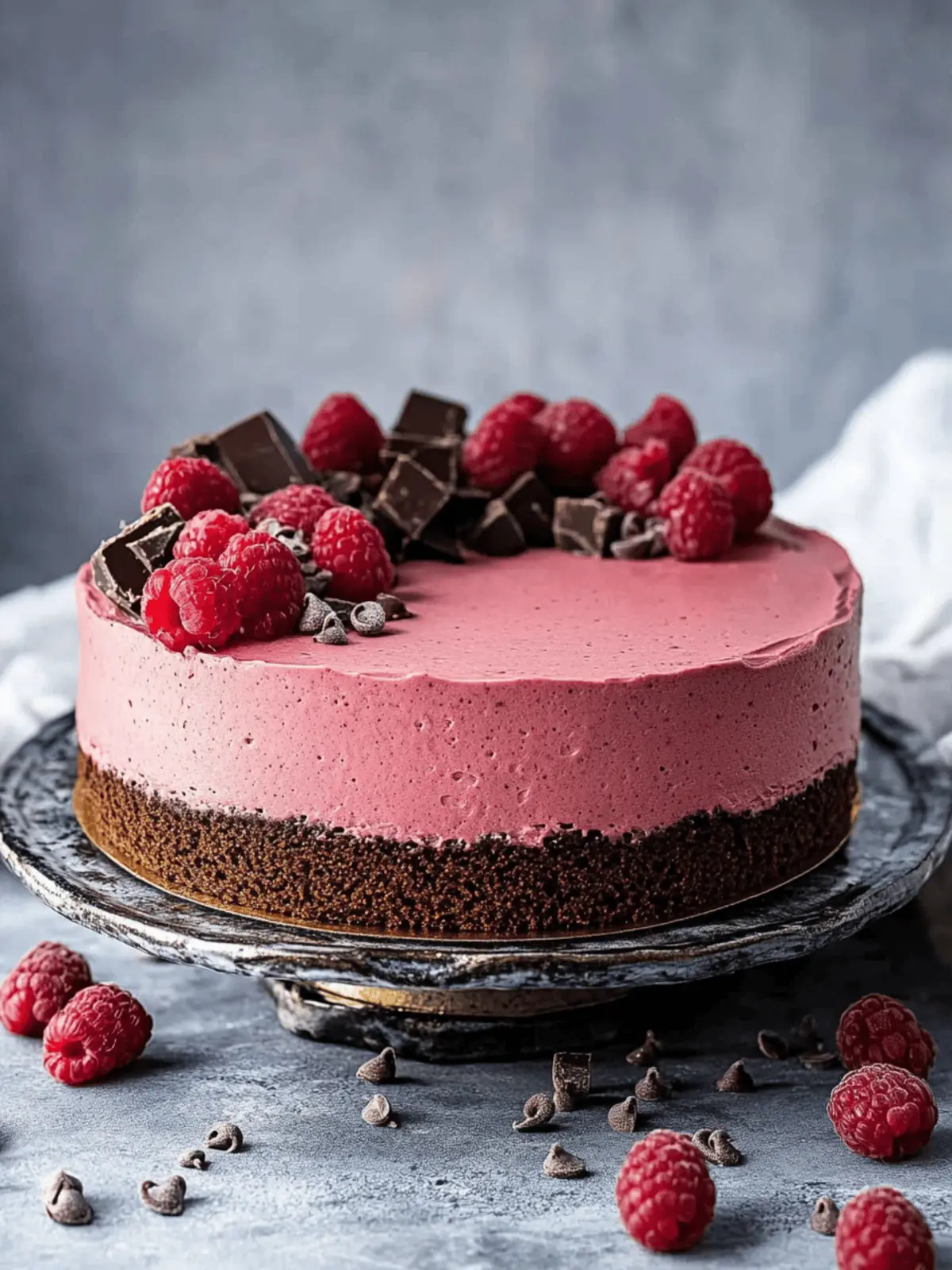 Vegan Chocolate Raspberry Mousse Cake