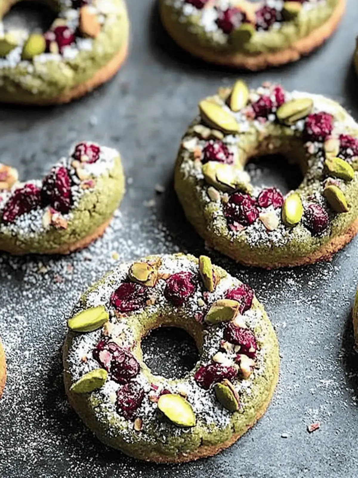 Pistachio Cranberry Wreath Cookies