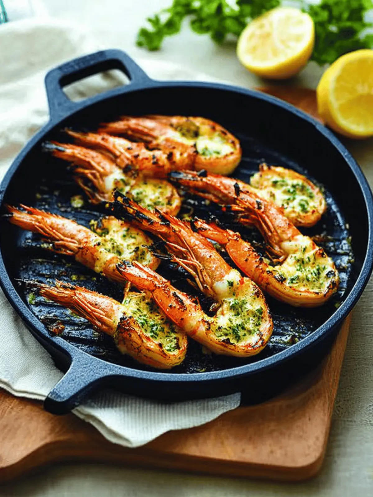 Chargrilled King Prawns With Garlic Butter
