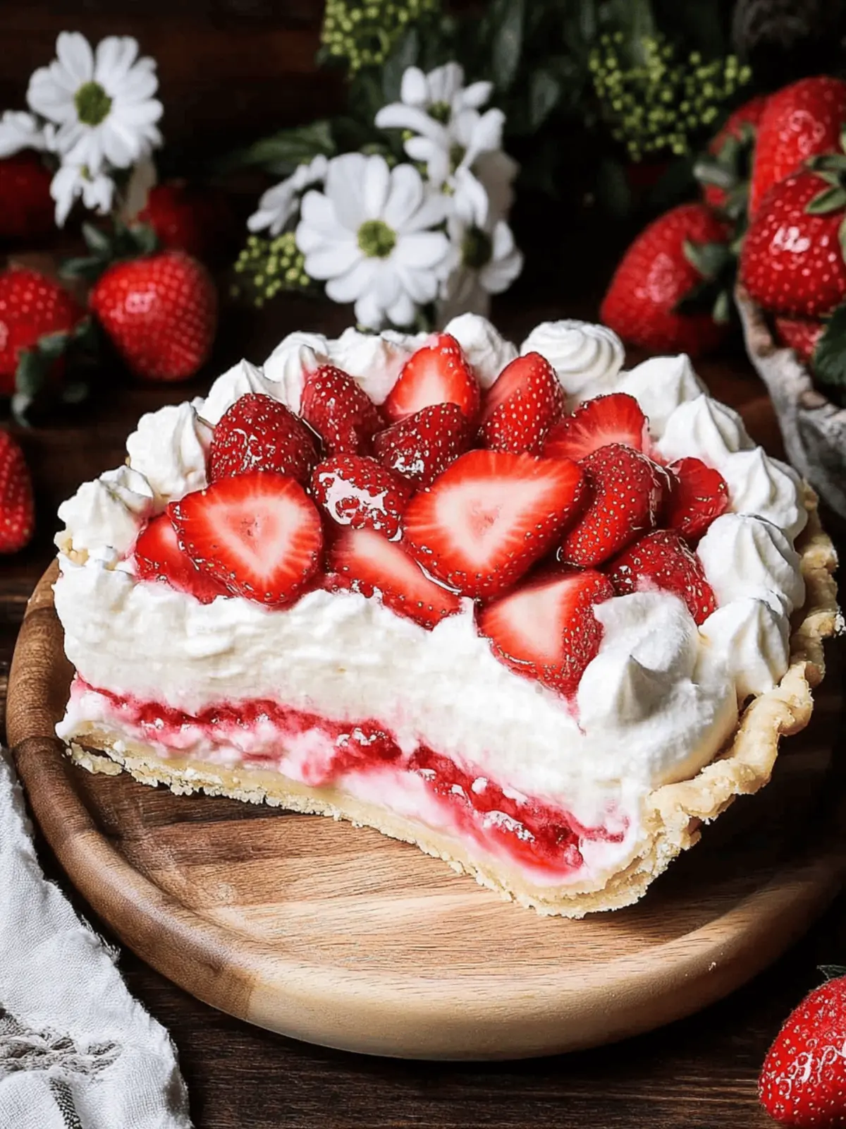 Strawberries and Cream Pie