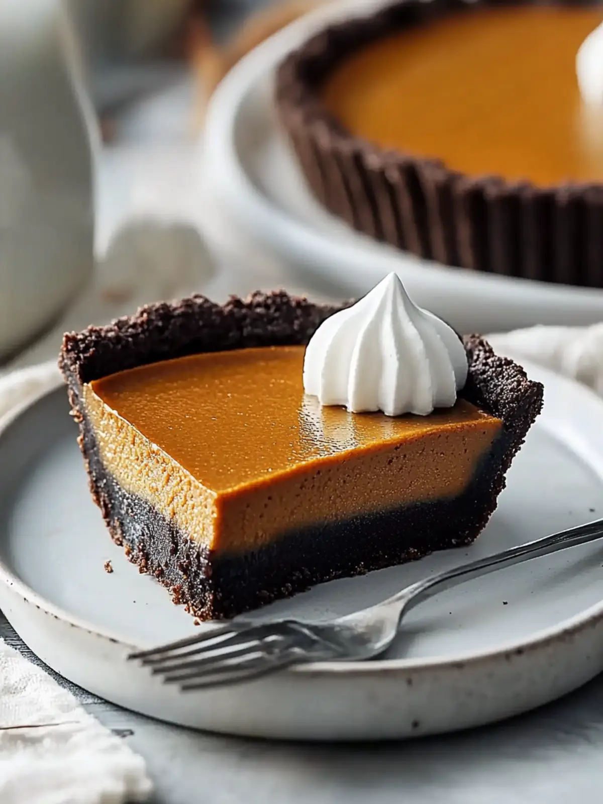 Amazing Dark Chocolate Pumpkin Tart