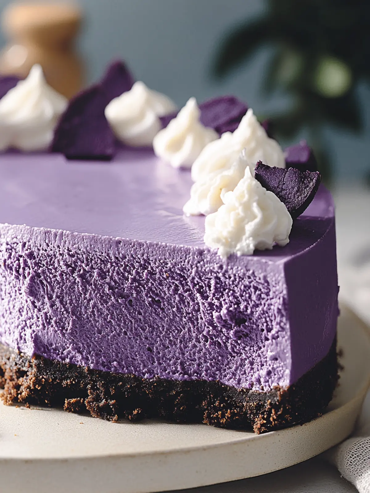 Homemade Ube Cheesecake