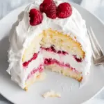Homemade Raspberry And Cream Angel Food Cake