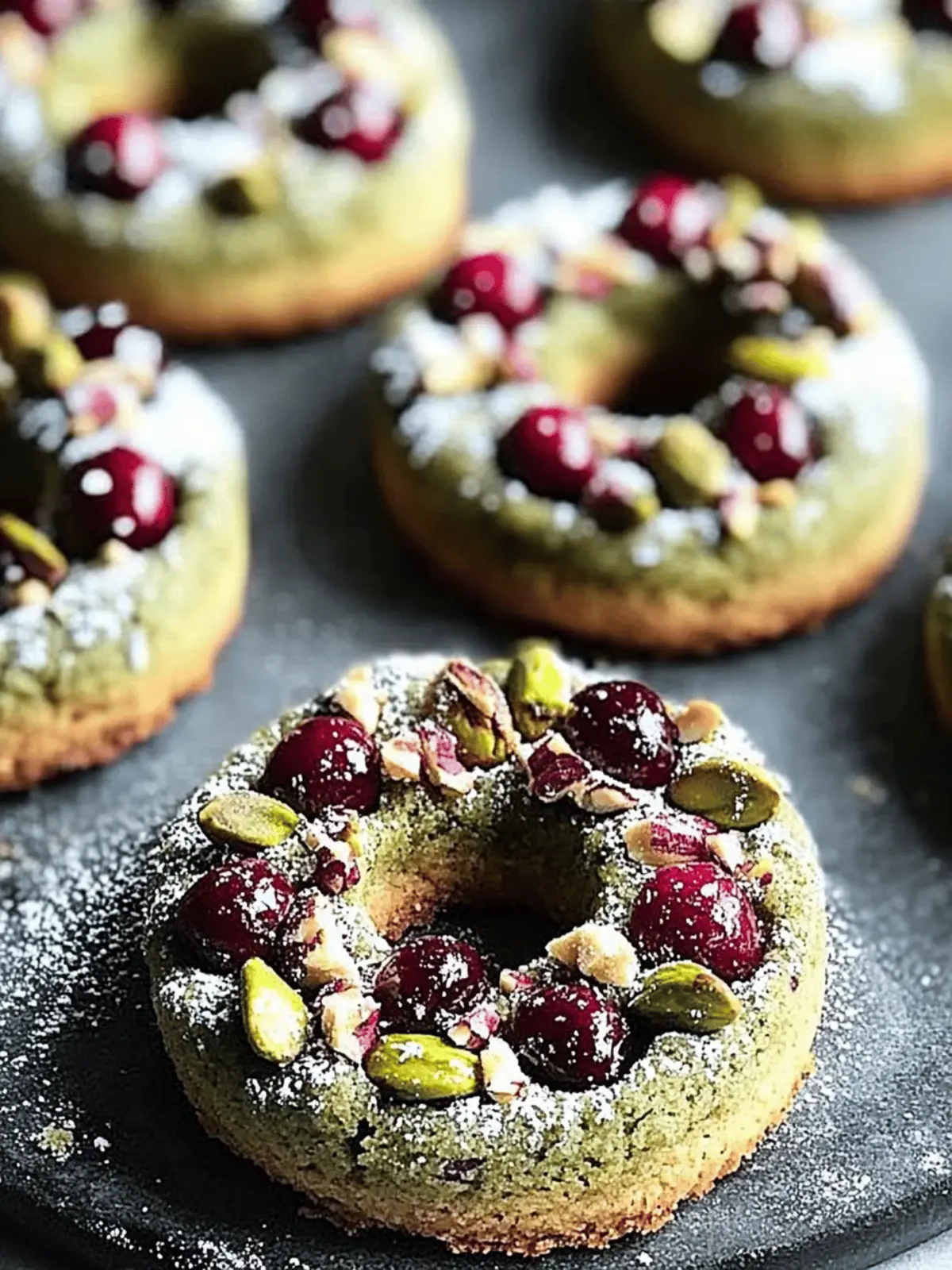 Pistachio Cranberry Wreath Cookies