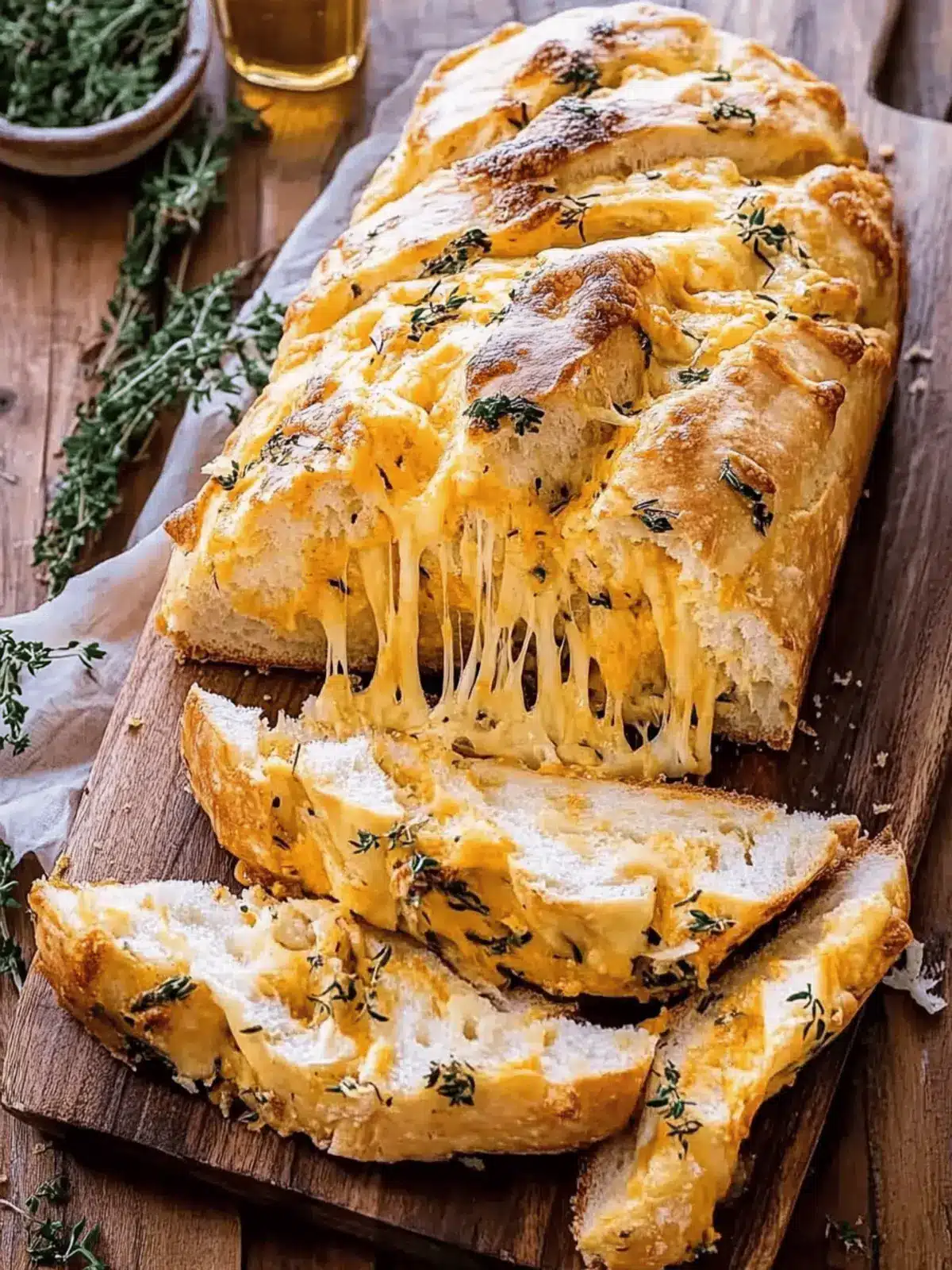 Soft Garlic Herb Cheddar Cheese Bread