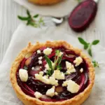 Caramelized Onion, Beetroot & Feta Tart