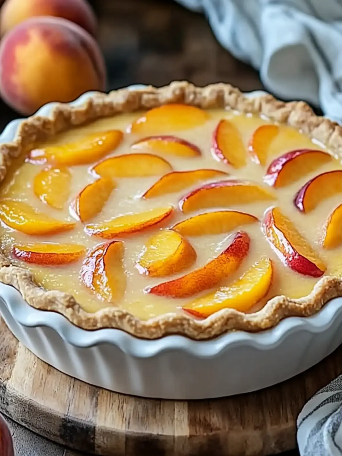 Homemade Peach Custard Pie