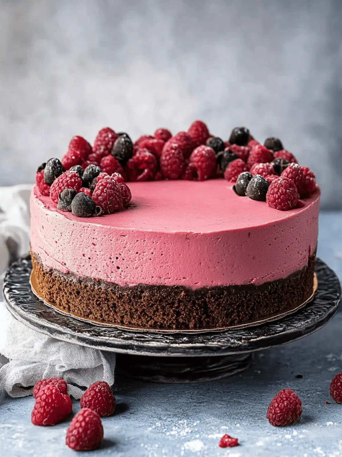 Vegan Chocolate Raspberry Mousse Cake