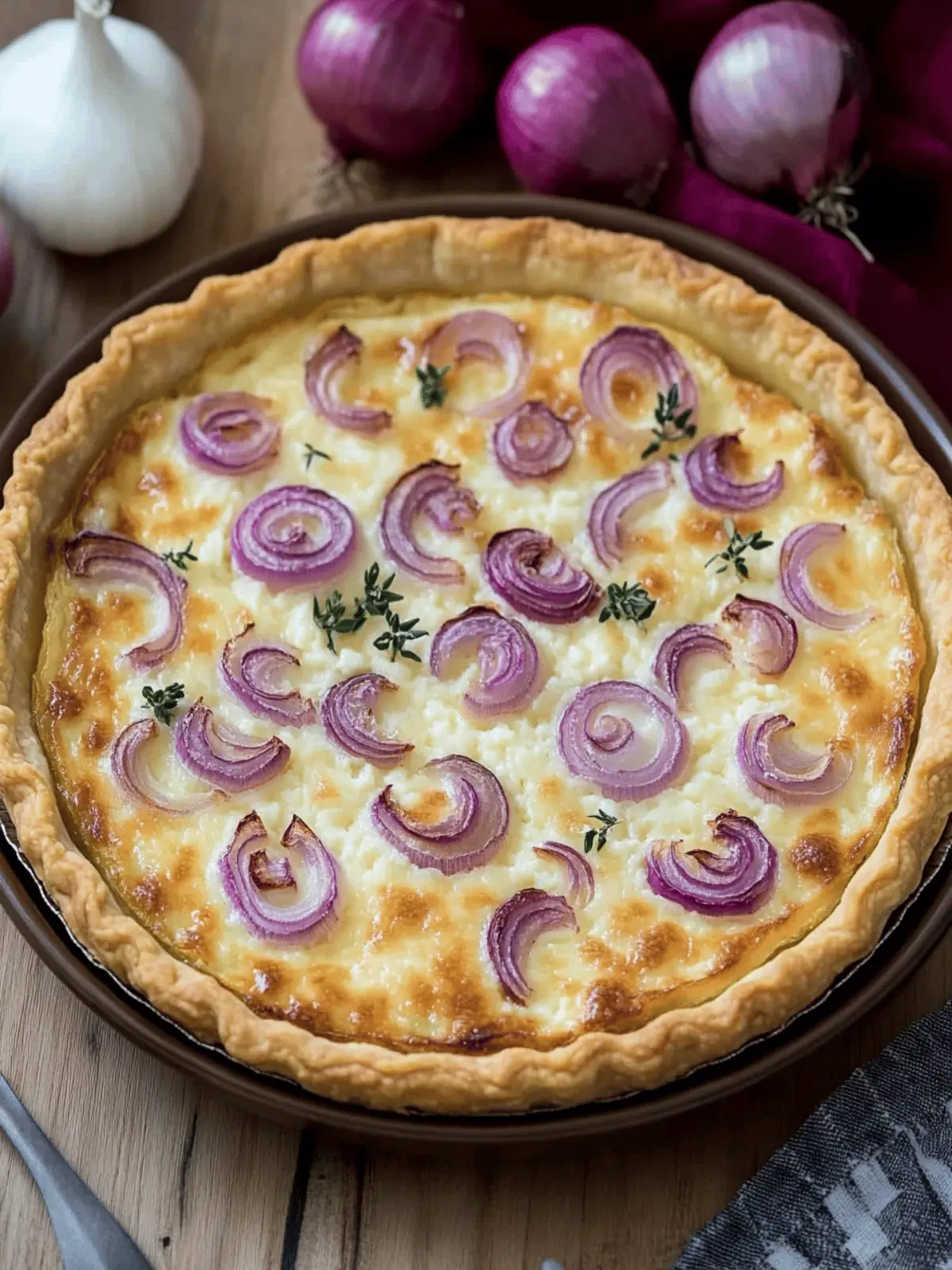 Onion Cottage Cheese Tart (Vegan)