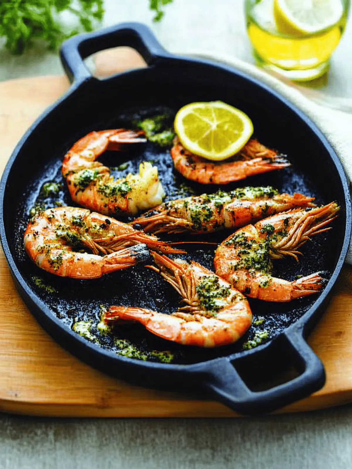 Chargrilled King Prawns With Garlic Butter