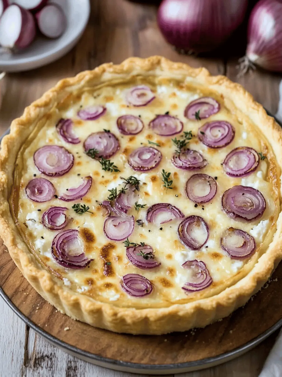 Onion Cottage Cheese Tart (Vegan)