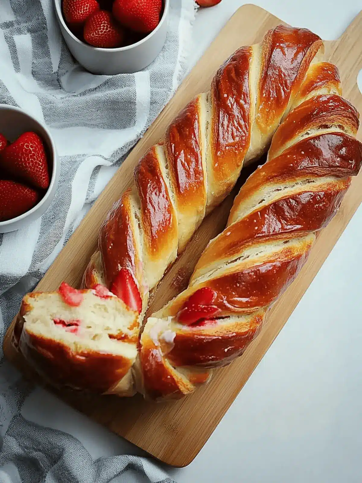 Braided Bread with Strawberry and Cream Cheese Filling
