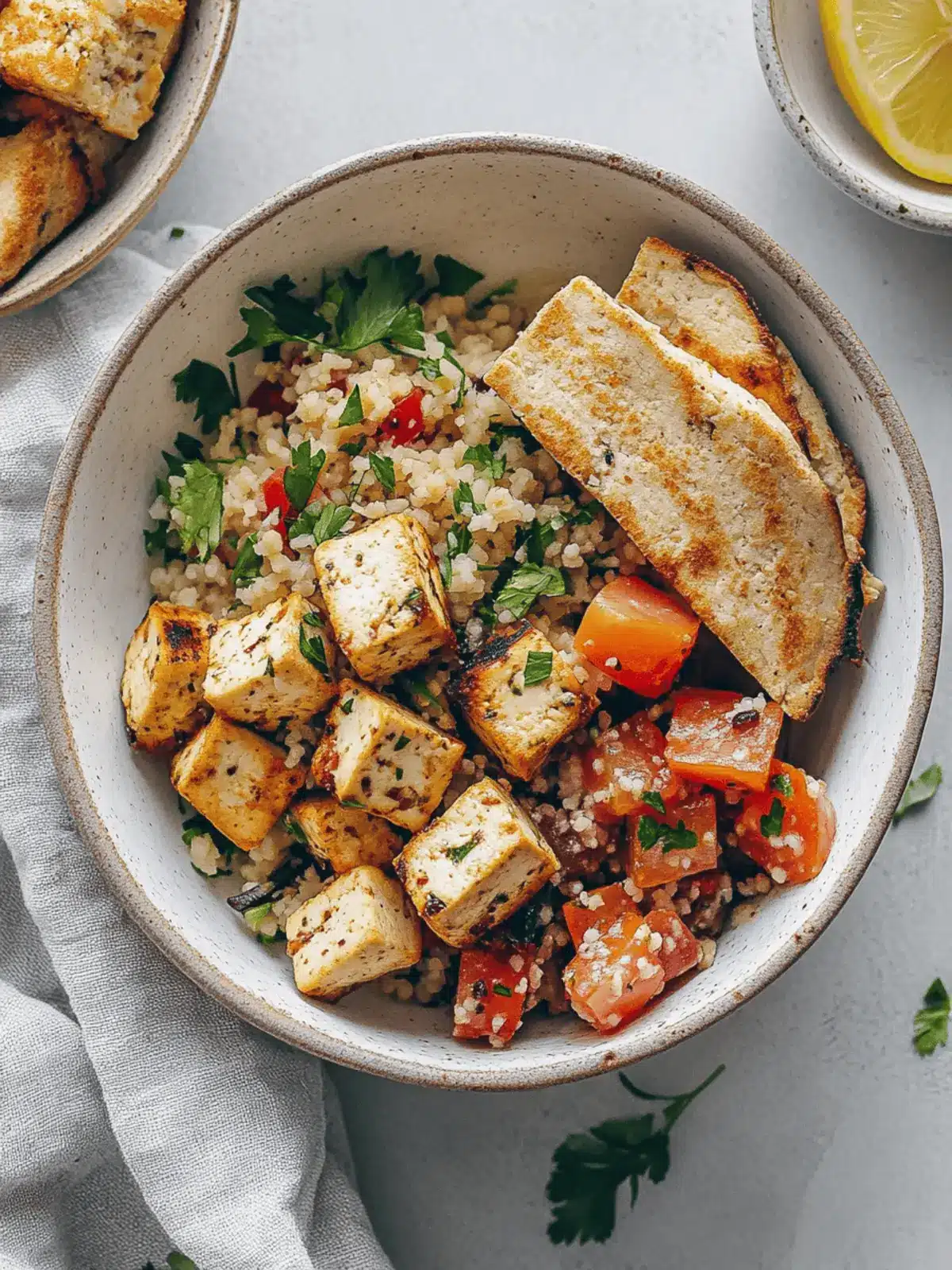 Mediterranean Herbed Lemon Tofu and Couscous Bowl Bliss 4 Mediterranean Herbed Lemon Tofu and Couscous Bowl