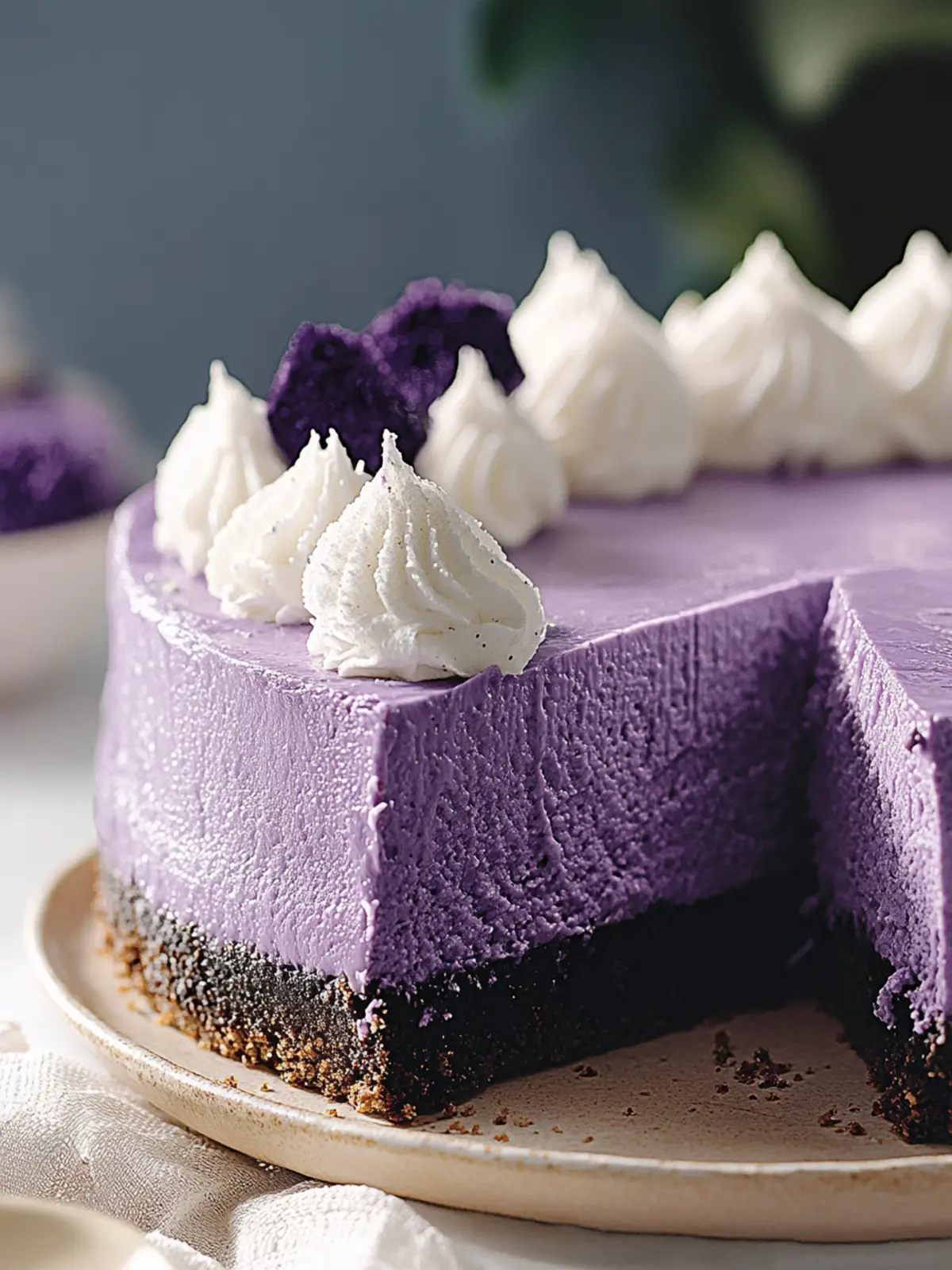 Homemade Ube Cheesecake