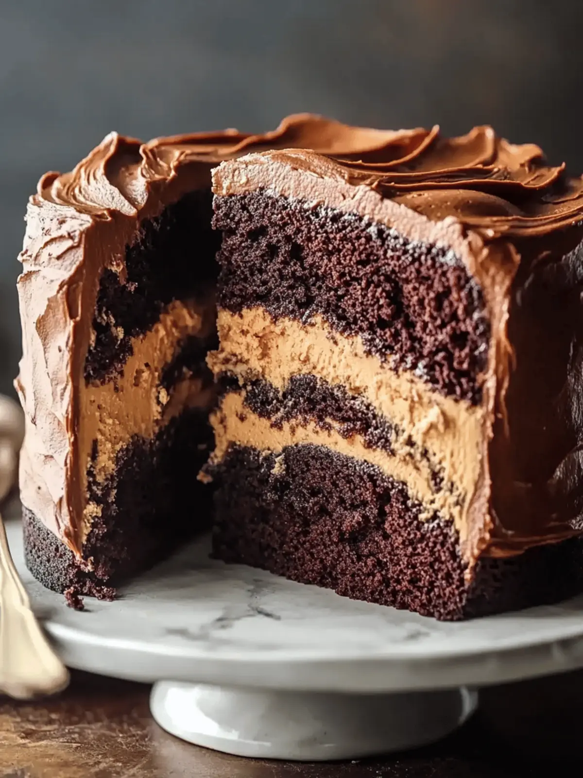 Peanut Butter Swirl Chocolate Cake