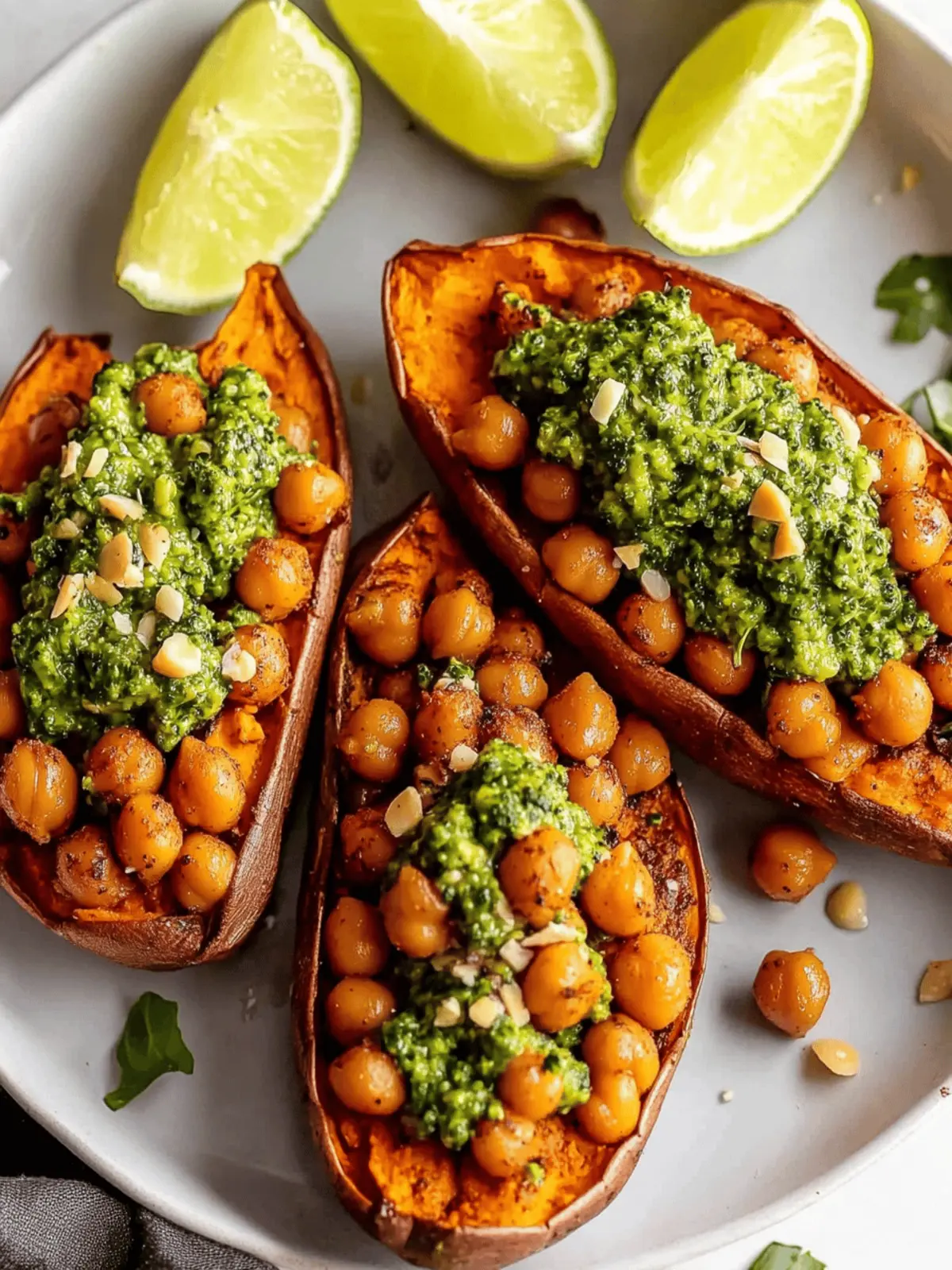Baked Sweet Potatoes w/ Chickpeas & Broccoli Pesto Bliss 3 Baked Sweet Potatoes w/ Chickpeas & Broccoli Pesto