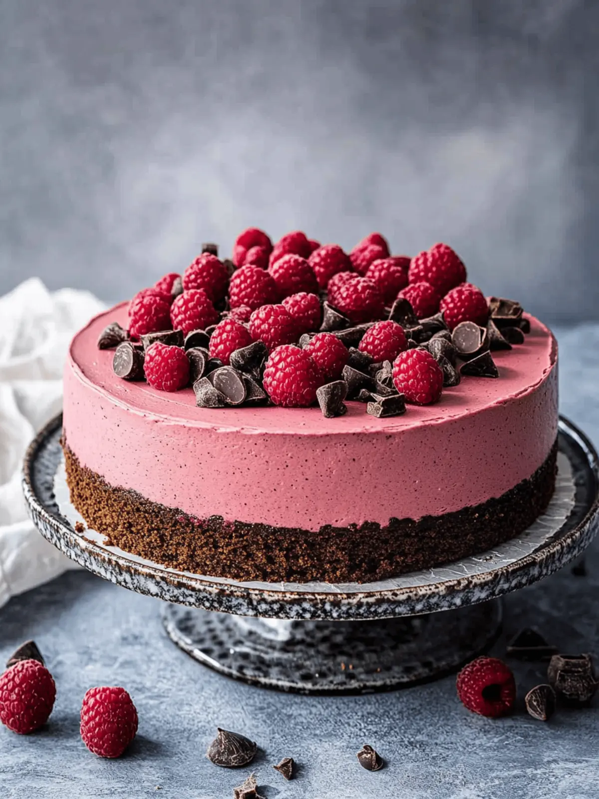Vegan Chocolate Raspberry Mousse Cake