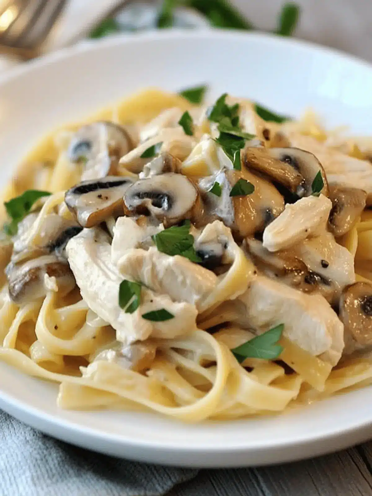 Chicken Mushroom Fettuccine
