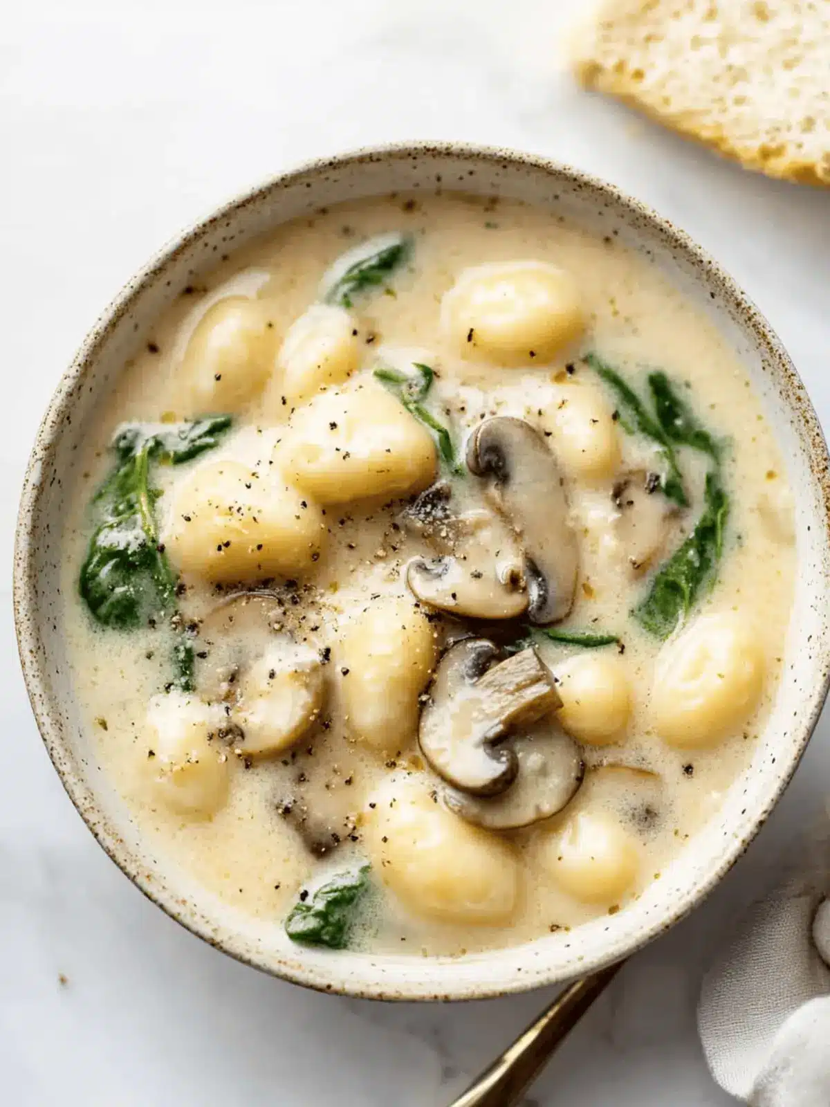 Creamy Parmesan Mushroom and Spinach Gnocchi Soup Delight 5 Creamy Parmesan, Mushroom, and Spinach Gnocchi Soup