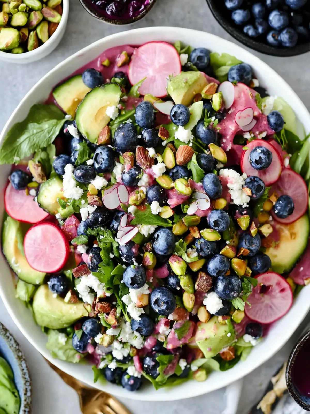 Blueberry Pistachio Spring Salad that Brightens Your Day 2 Blueberry Pistachio Spring Salad
