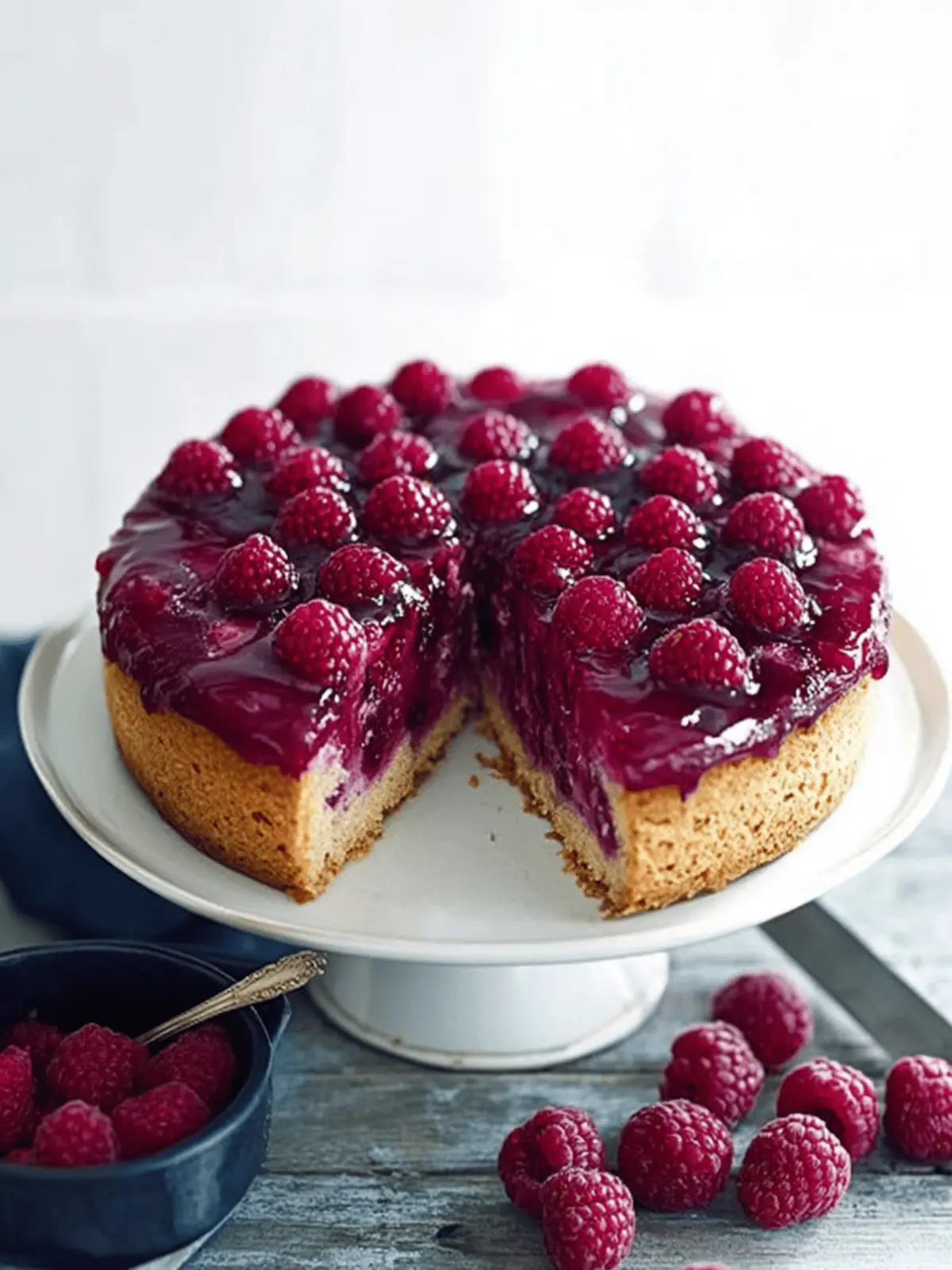 Raspberry And Almond Upside Down Cake