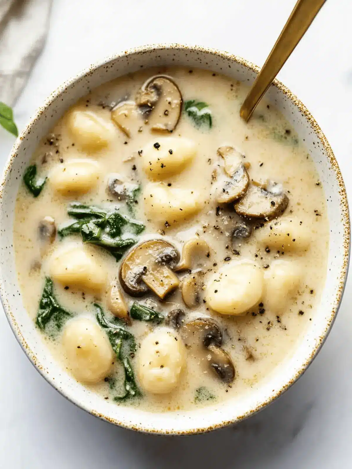 Creamy Parmesan Mushroom and Spinach Gnocchi Soup Delight 2 Creamy Parmesan, Mushroom, and Spinach Gnocchi Soup