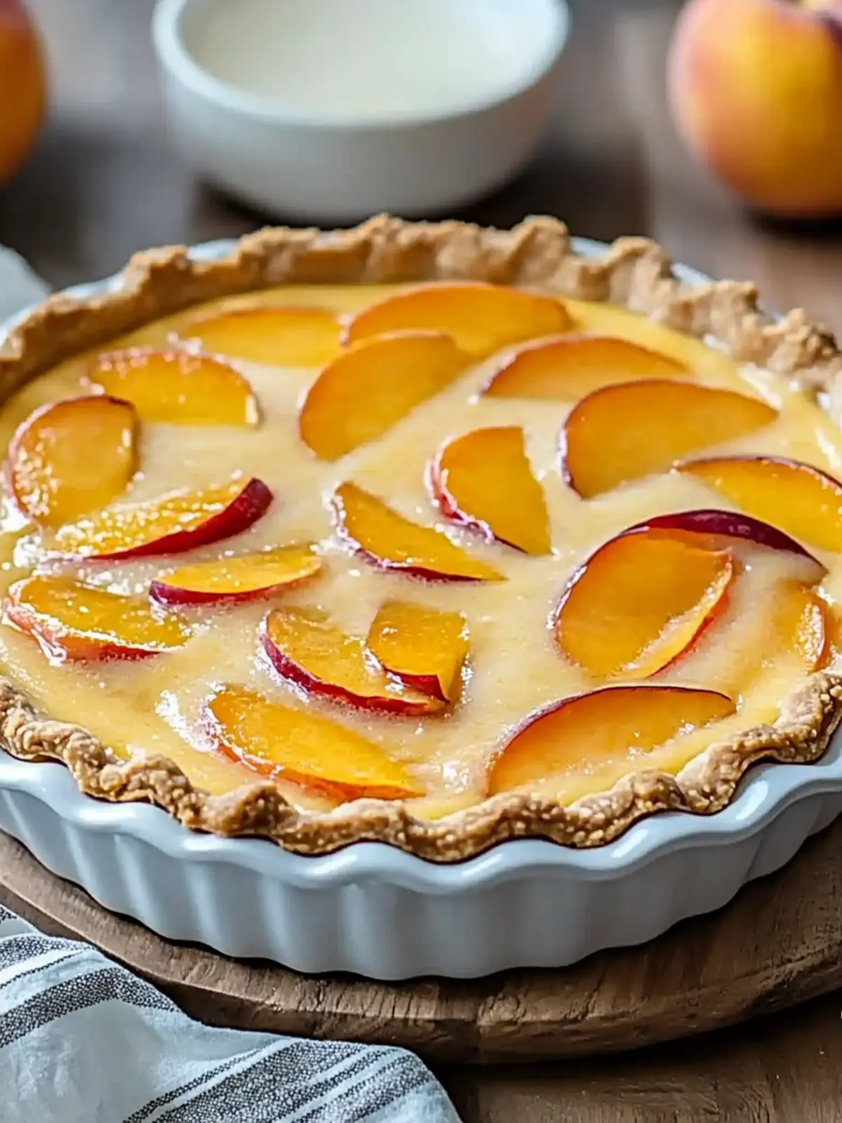 Homemade Peach Custard Pie
