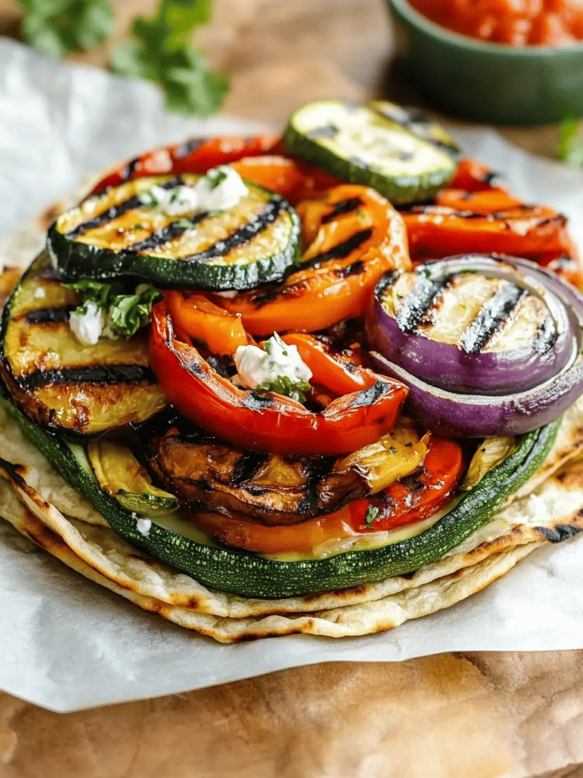 Skewer-Free Grilled Veggie Wraps