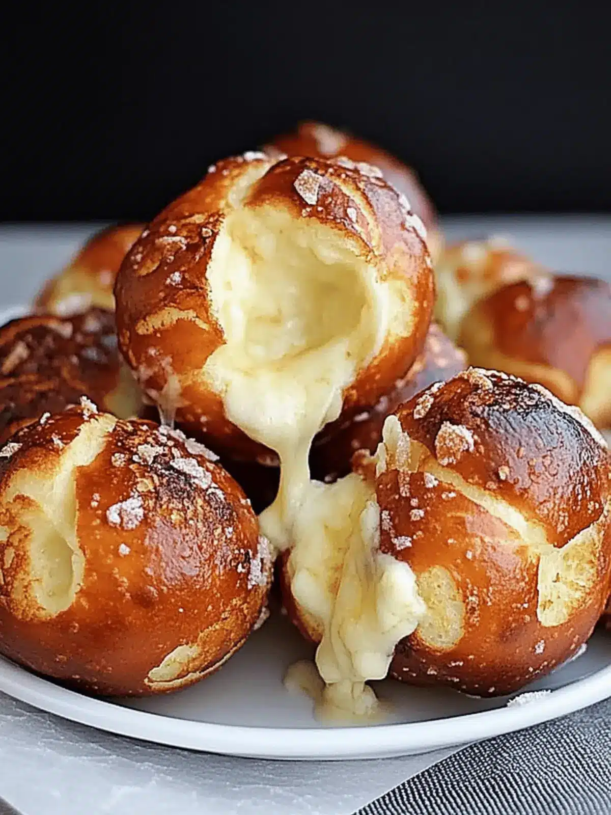 Garlic Cheese-Stuffed Pretzel Bombs