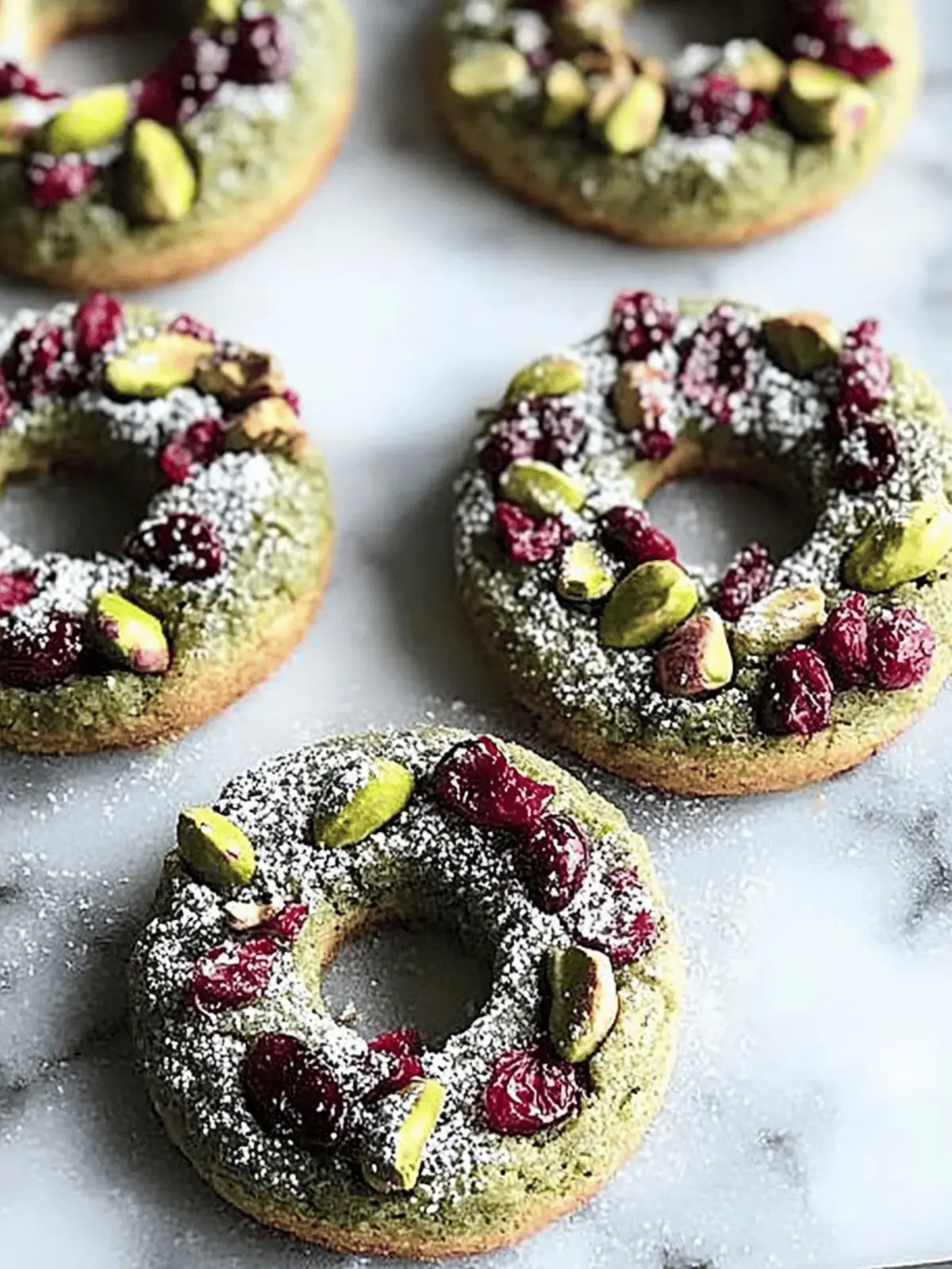 Pistachio Cranberry Wreath Cookies