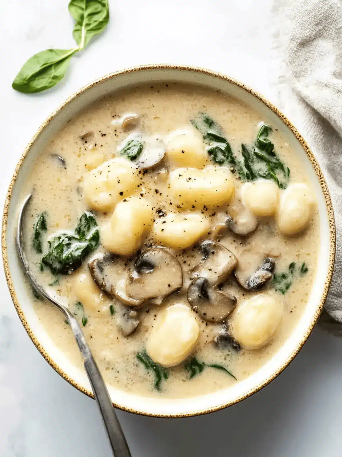 Creamy Parmesan Mushroom and Spinach Gnocchi Soup Delight 3 Creamy Parmesan, Mushroom, and Spinach Gnocchi Soup