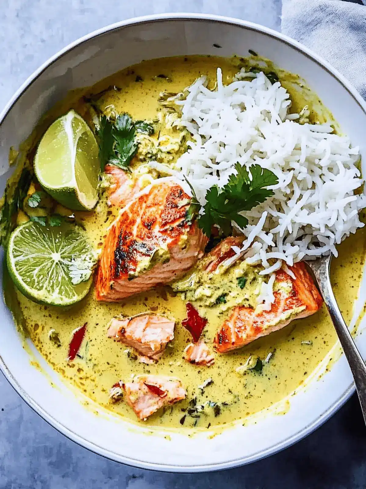 Savory Salmon in Coconut Lime Indian Curry Just for You 5 Salmon in Coconut Lime Indian Curry