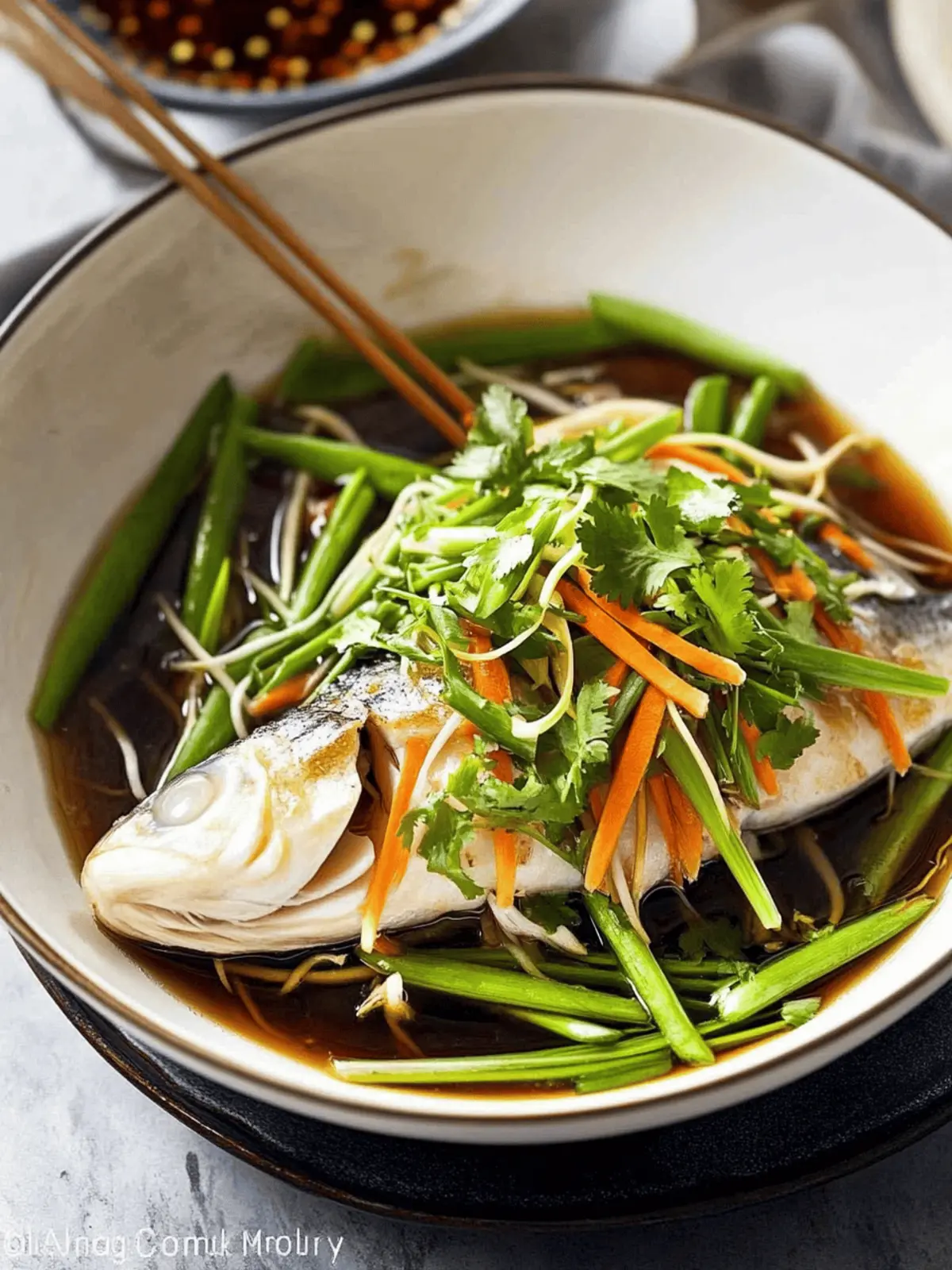 Steamed Fish with Ginger and Soy Sauce