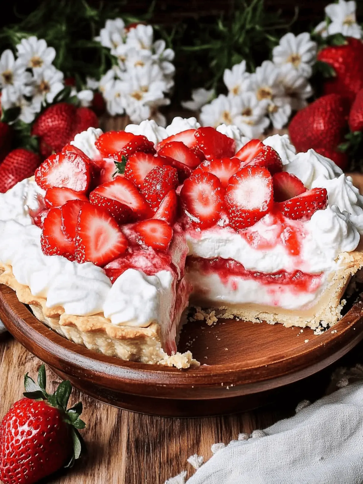 Strawberries and Cream Pie