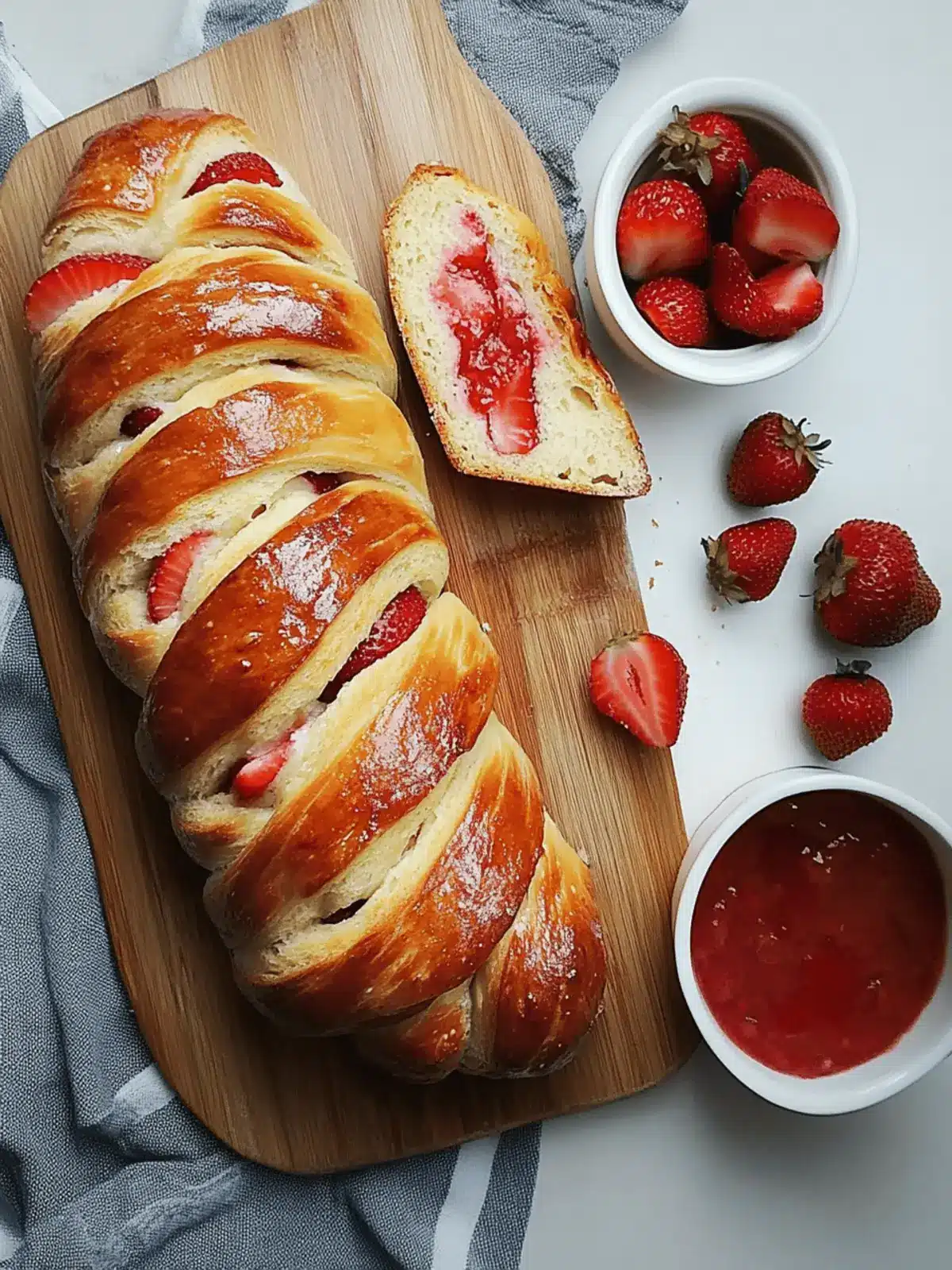 Braided Bread with Strawberry and Cream Cheese Filling