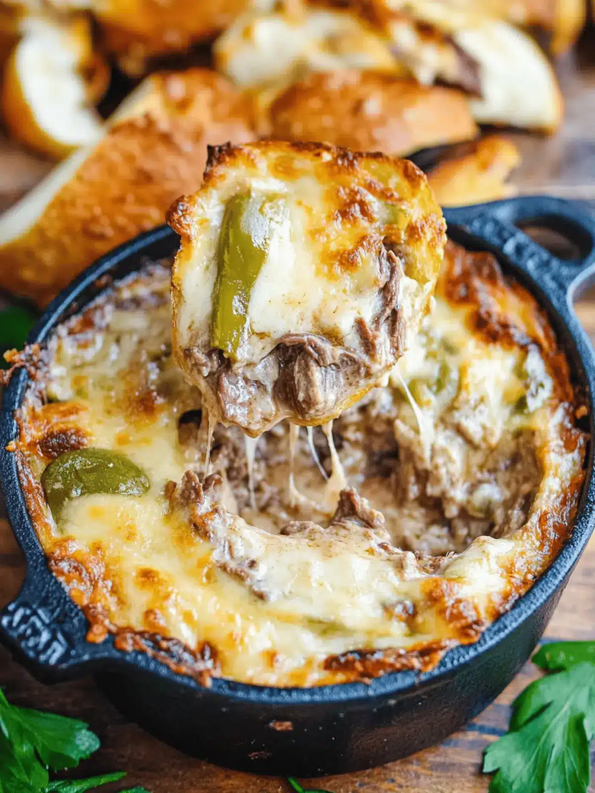 Pot Roast Beef Philly Cheese Steak Dip