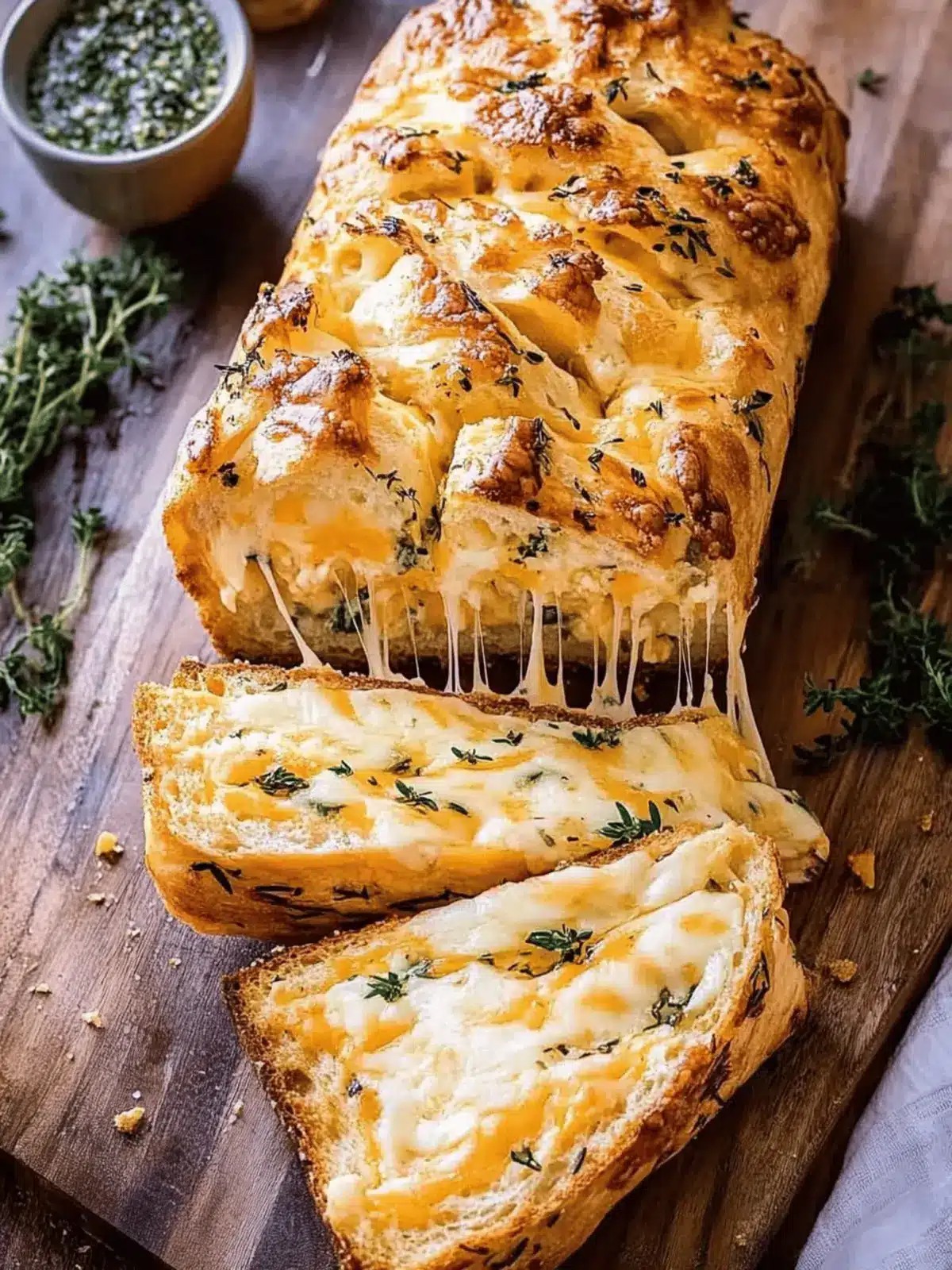 Soft Garlic Herb Cheddar Cheese Bread