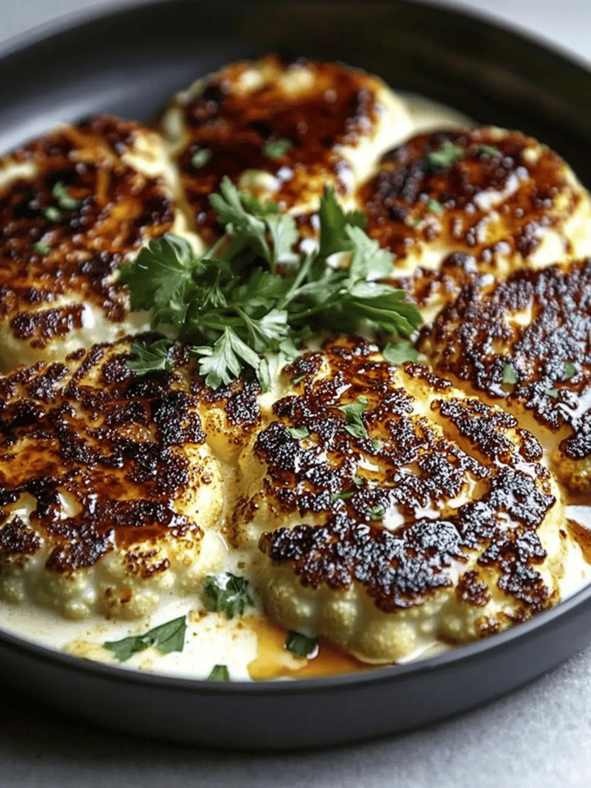 Mouthwatering Smoky Cauliflower Steaks with Garlic Lemon Sauce 4 Smoky Cauliflower Steaks with Garlic Lemon Sauce