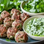 Spicy Lamb Meatballs With Green Dip