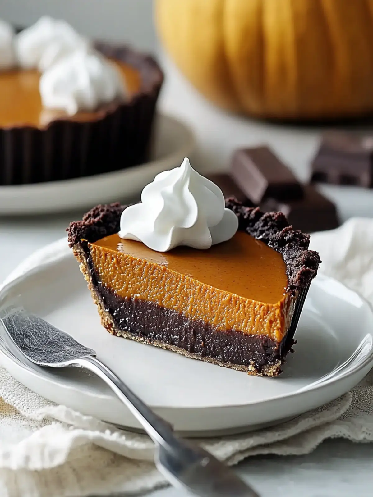 Amazing Dark Chocolate Pumpkin Tart
