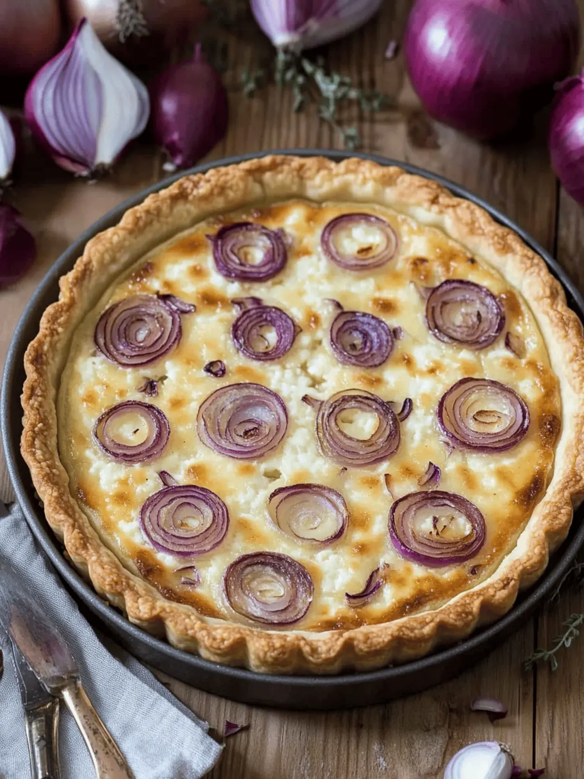 Onion Cottage Cheese Tart (Vegan)